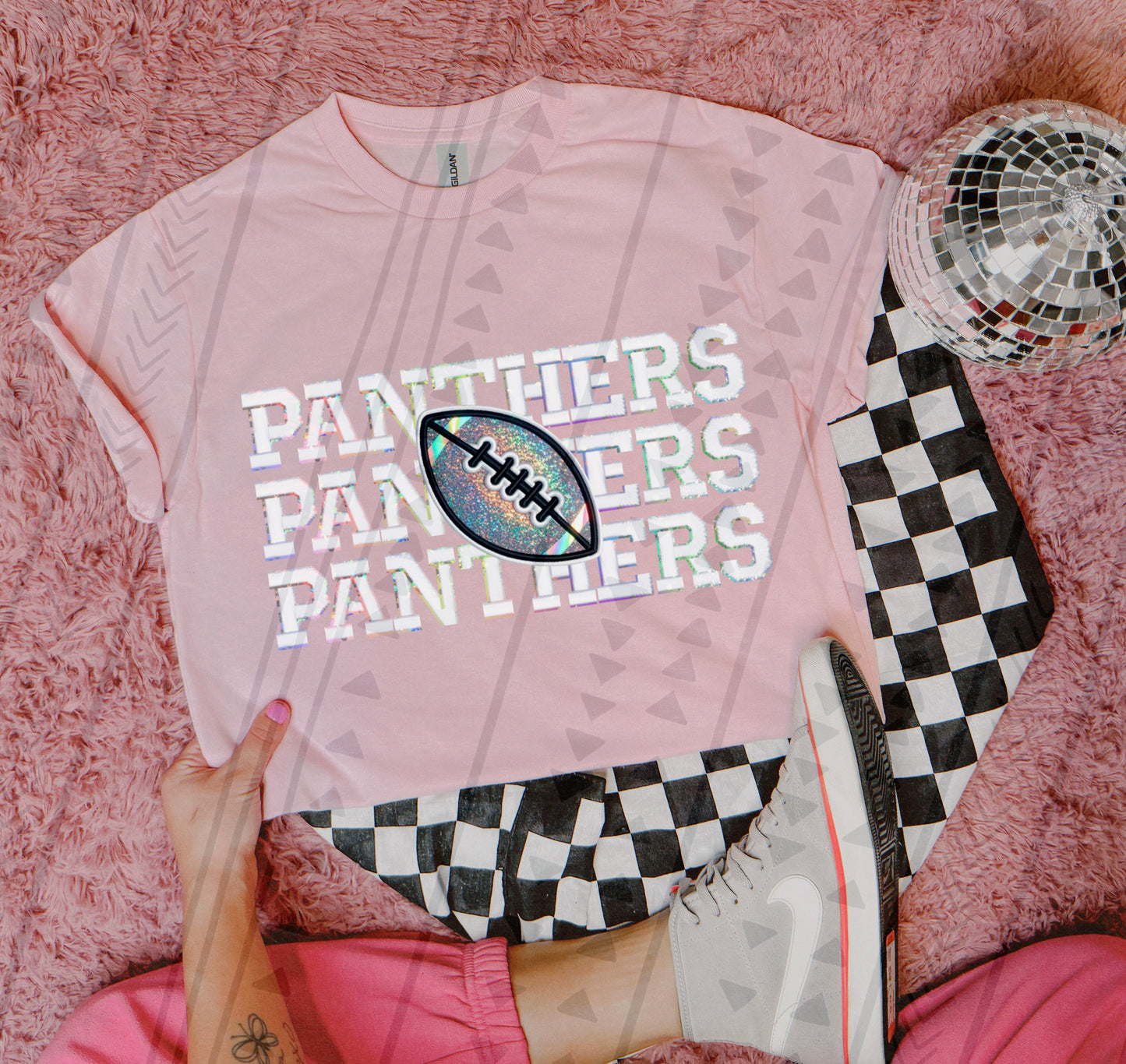 Holographic Mascot Football CUSTOM DTF Transfer