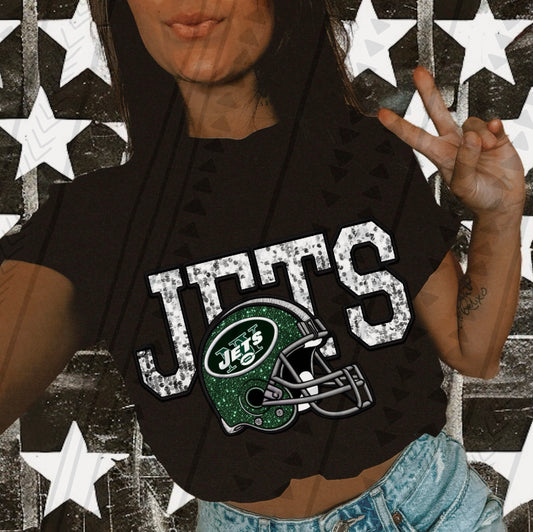 Jets Faux Embroidery DTF Transfer