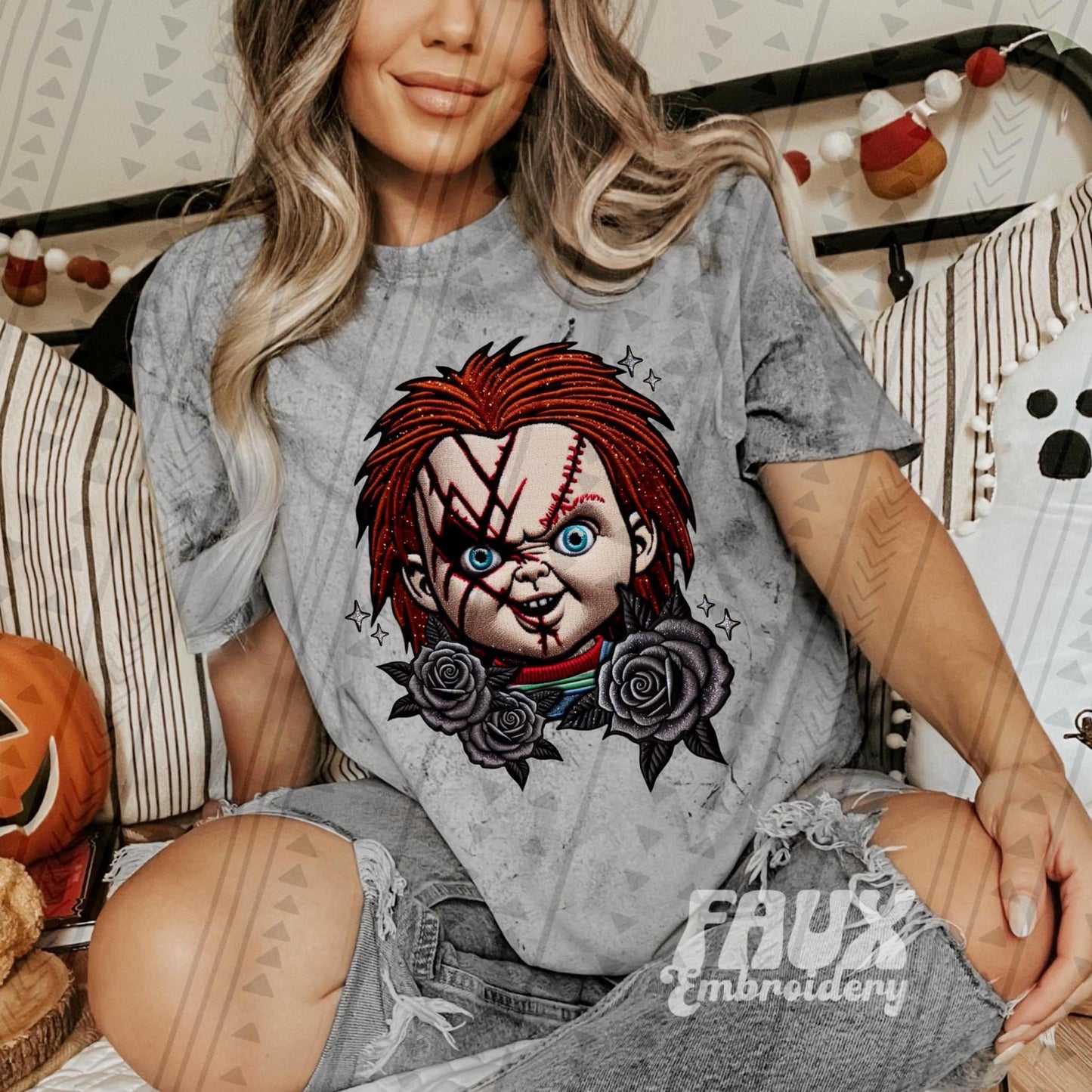 Horror Faux Embroidery - Chucky DTF Transfer