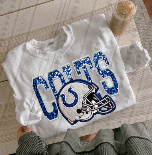 Colts Faux Embroidery DTF Transfer