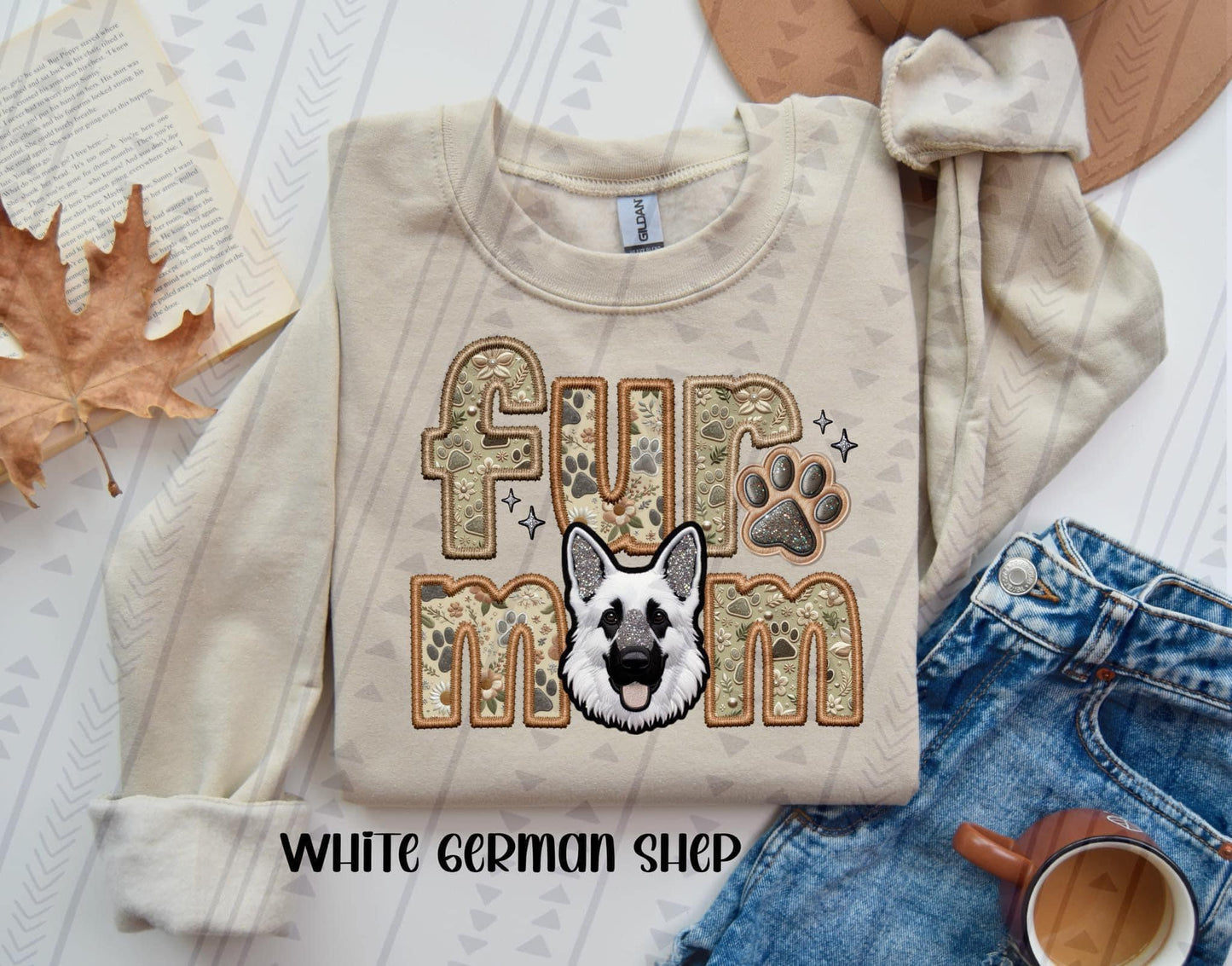 Fur Mom - German Shepherd (White) DTF Transfer