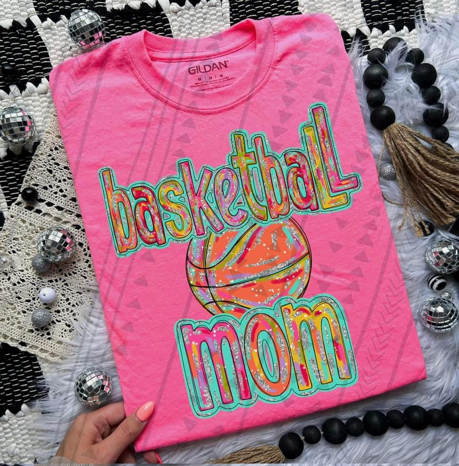 Basketball Mom Glitz DTF Transfer