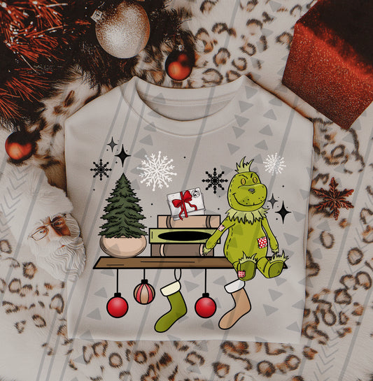 Grinch Book Shelf DTF Transfer