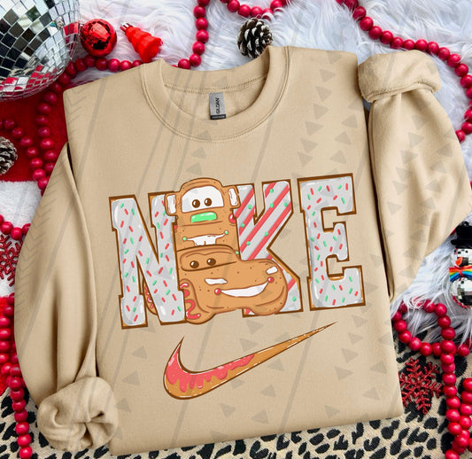 CARS Gingerbread Swoosh DTF Transfer