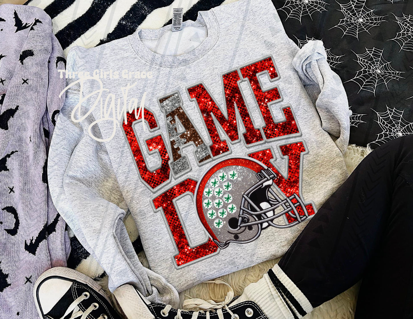 Buckeyes Game Day Faux Embroidery DIGITAL