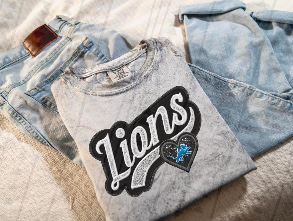Varsity Lions Faux Embroidery DTF Transfer