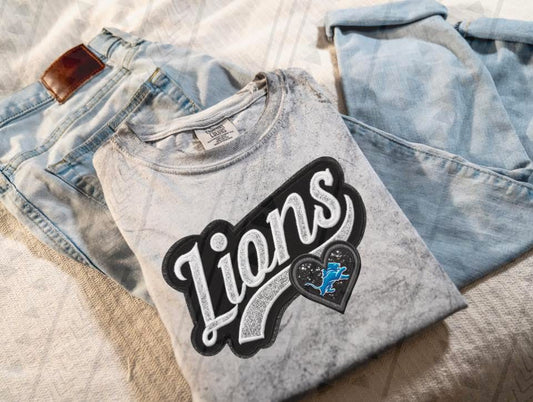 Varsity Lions Faux Embroidery DTF Transfer