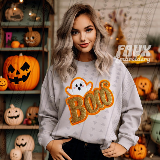 Boo Faux Embroidery DTF Transfer