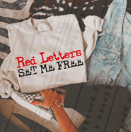 Red Letters DTF Transfer
