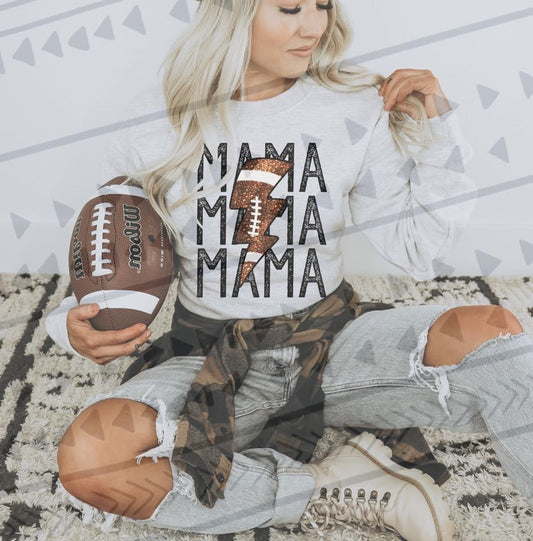 Football Mama Faux Sequin Bolt DTF Transfer