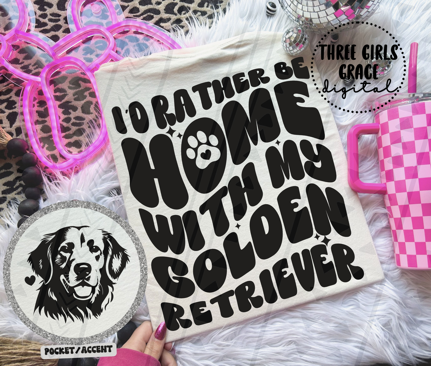 Rather Be Home - Golden Retriever Digital