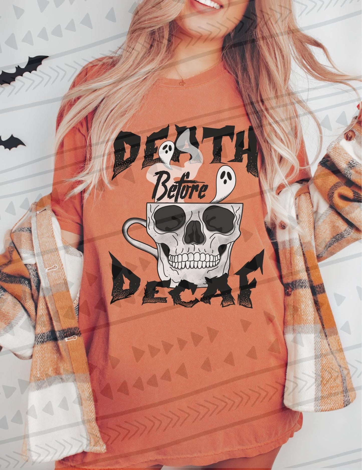 Death Before Decaf DTF Transfer