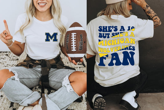 She's A 10 - Wolverines Fan DTF Transfer