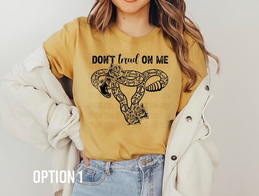 Don't Tread on Me Uterus DTF Transfer