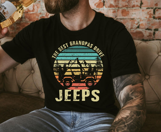 Best Grandpas Drive Jeeps DTF Transfer