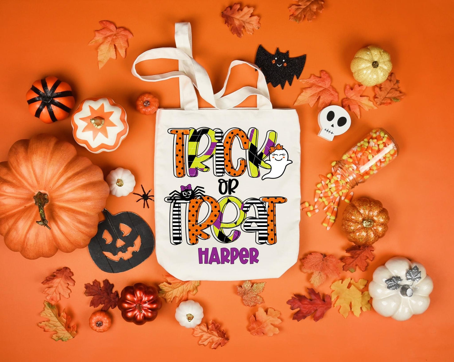 Trick or Treat Canvas Bag DTF Transfer