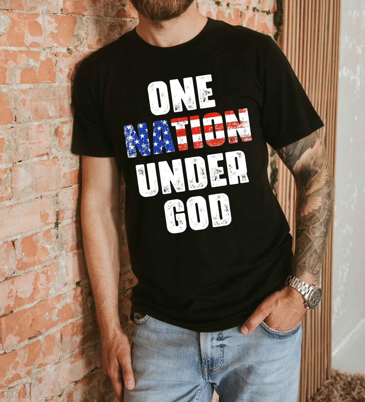 One Nation Under God DTF Transfer