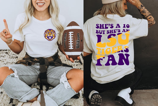 She's A 10 - LSU Fan DTF Transfer