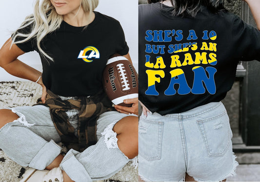 She's A 10 - Rams Fan DTF Transfer