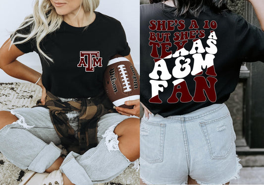 She's A 10 - Aggies Fan DTF Transfer