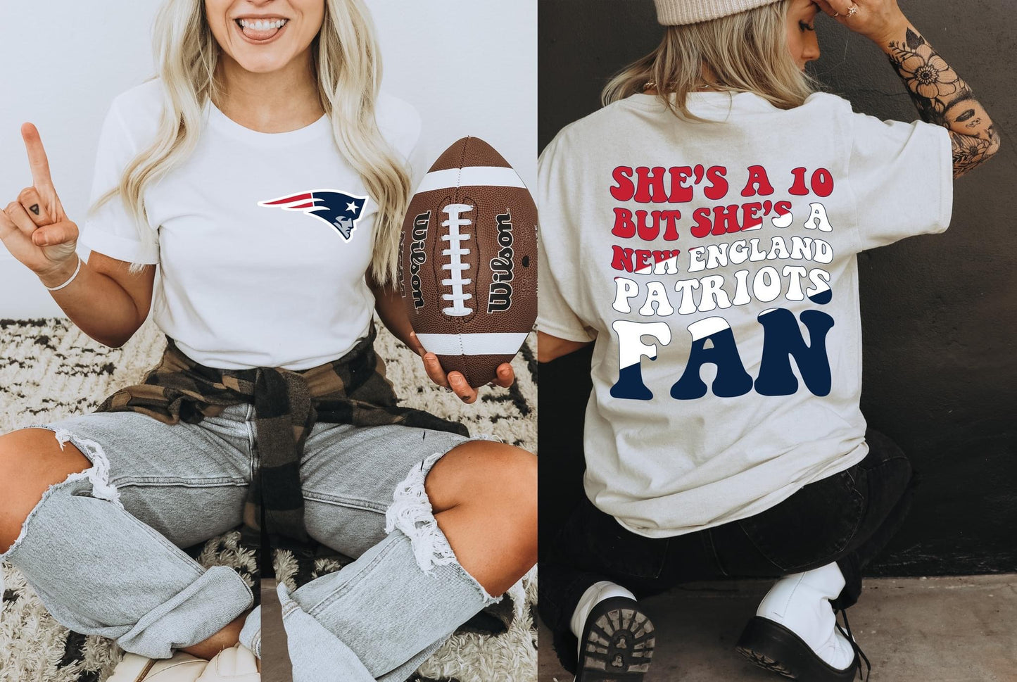 She's A 10 - Patriots Fan DTF Transfer