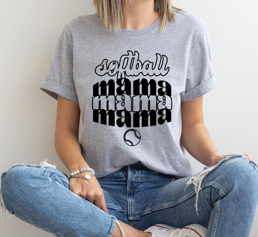 Softball Mama Stacked DTF Transfer