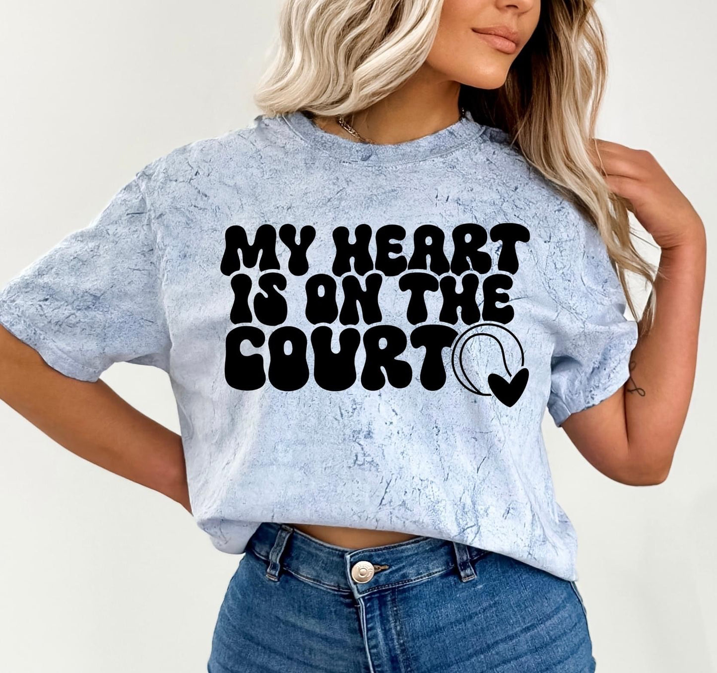 My Heart Is On The Court - Tennis DTF Transfer