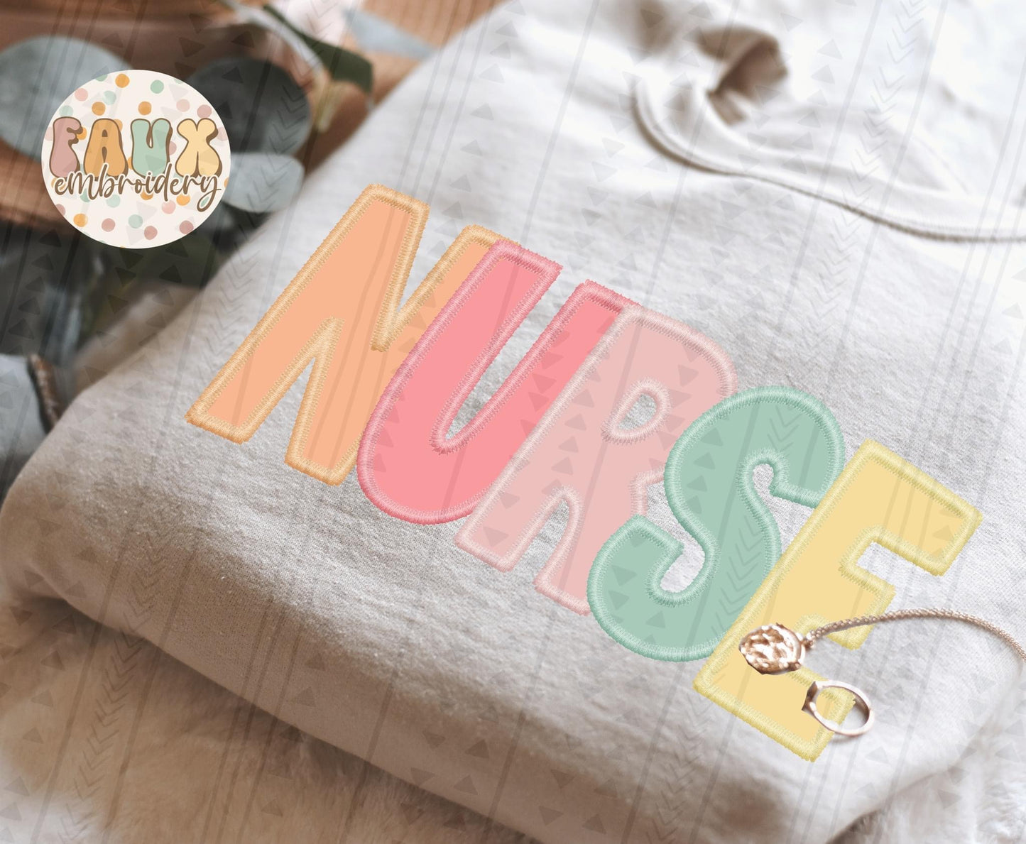 Nurse Faux Embroidery DTF Transfer