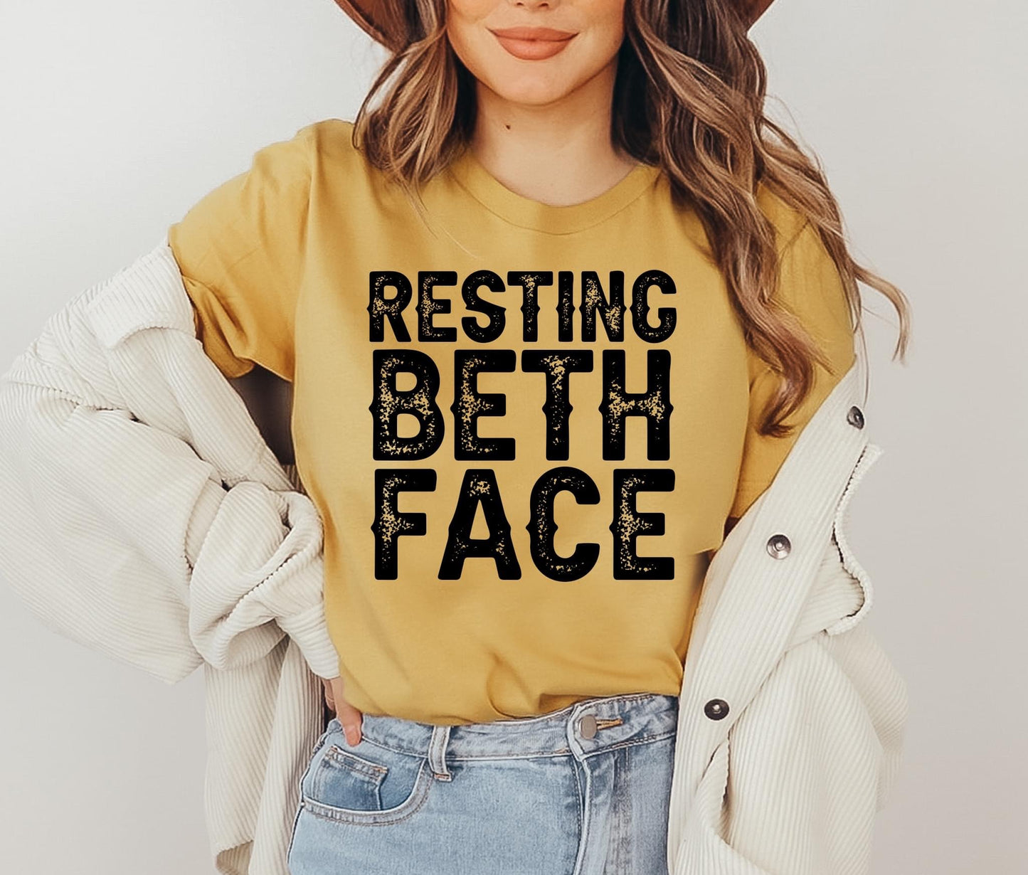 Resting Beth Face DTF Transfer
