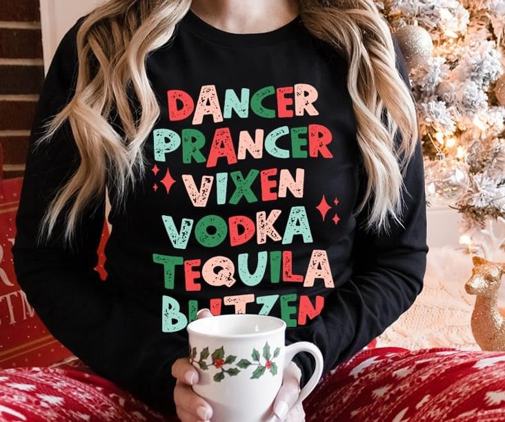 Vodka Tequila Blitzen DTF Transfer