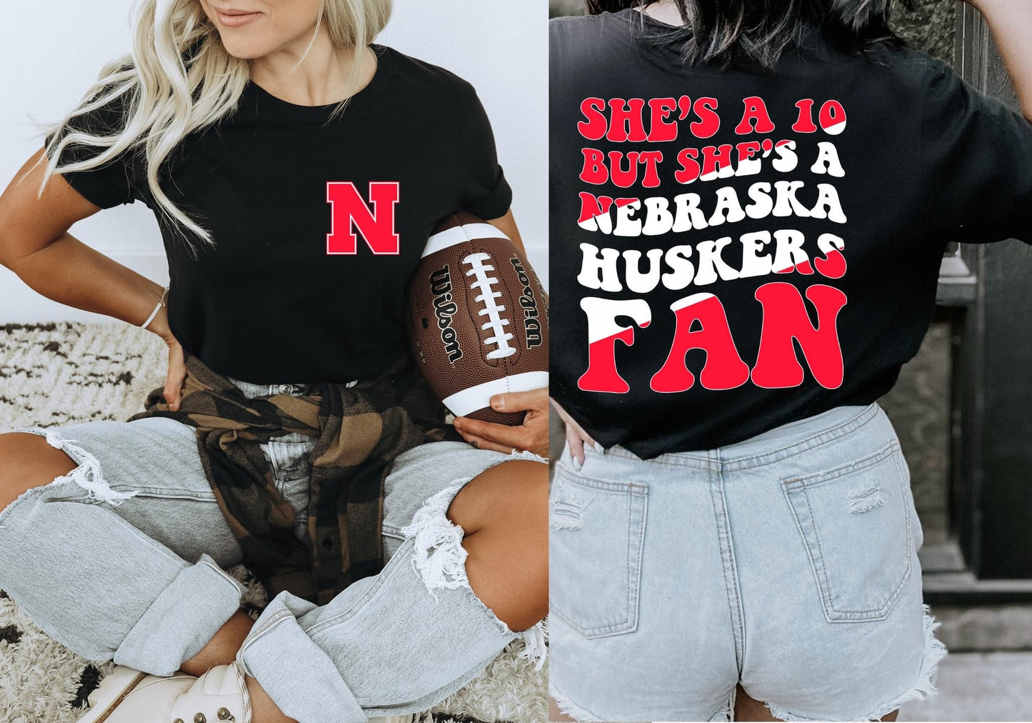 She's A 10 - Huskers Fan DTF Transfer