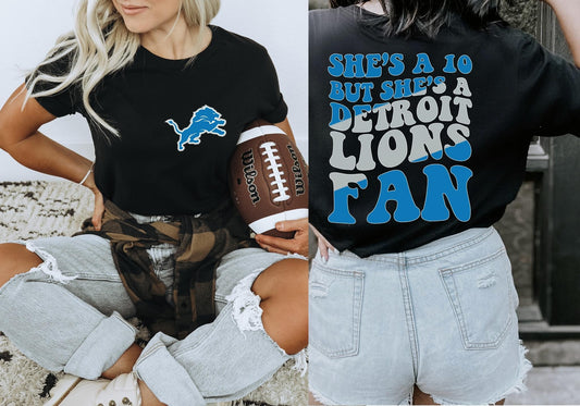 She's A 10 - Lions Fan DTF Transfer