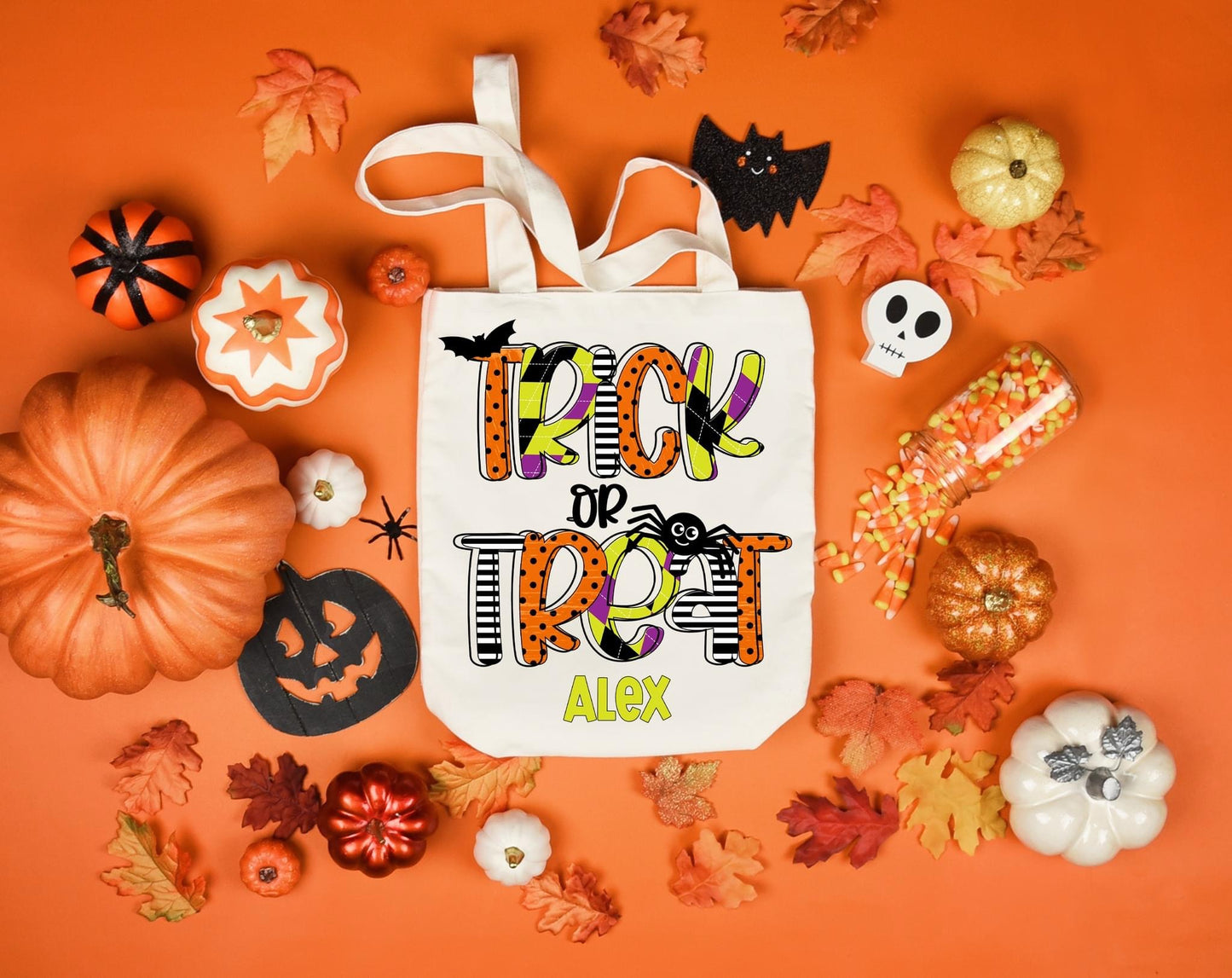 Trick or Treat Canvas Bag DTF Transfer