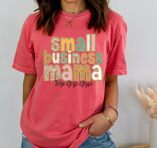 Small Business Mama Faux Embroidery DTF Transfer CUSTOM