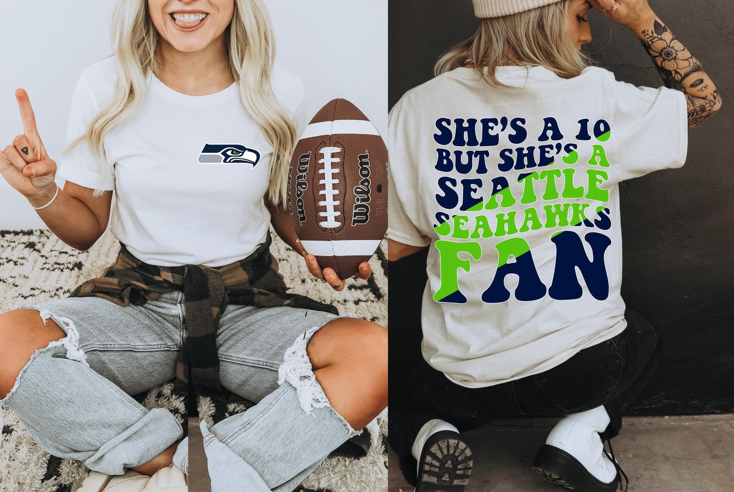 She's A 10 - Seahawks Fan DTF Transfer